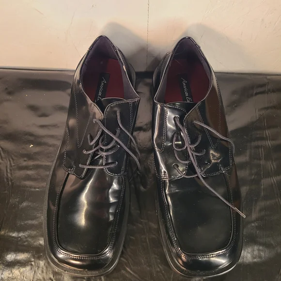 American Eagle men's black patent leather square toe Shoes Size 12 - Picture 2 of 11